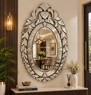 Wall Mirror Venetian-Inspired Oval-Shaped