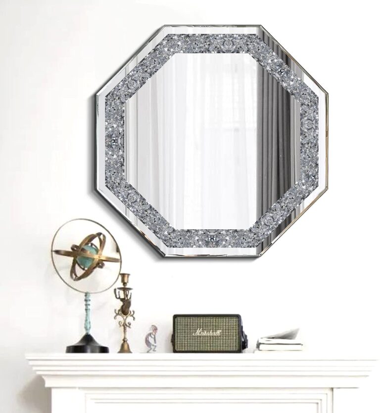 Octagonal Diamond Crush Crystal Mirror