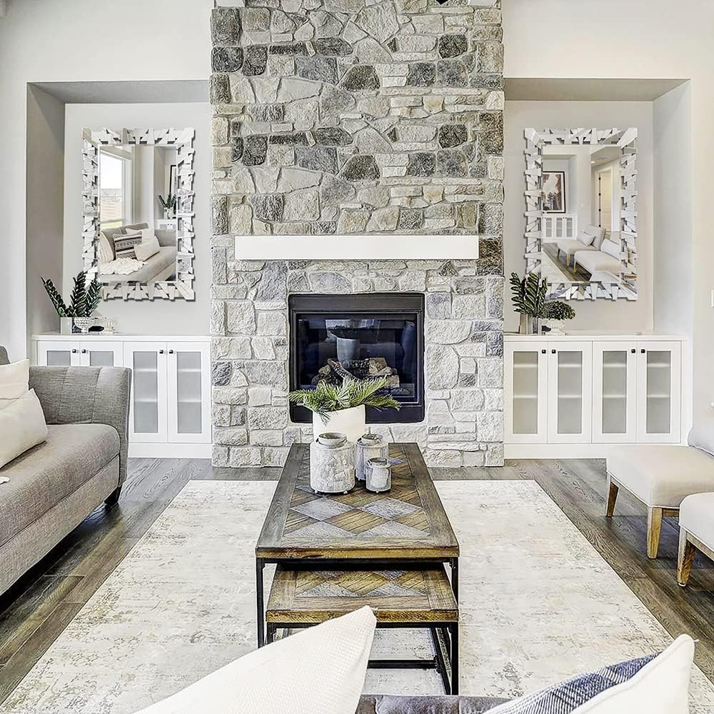 Decorative Mirror for Living Room Decor, 36" x 24"