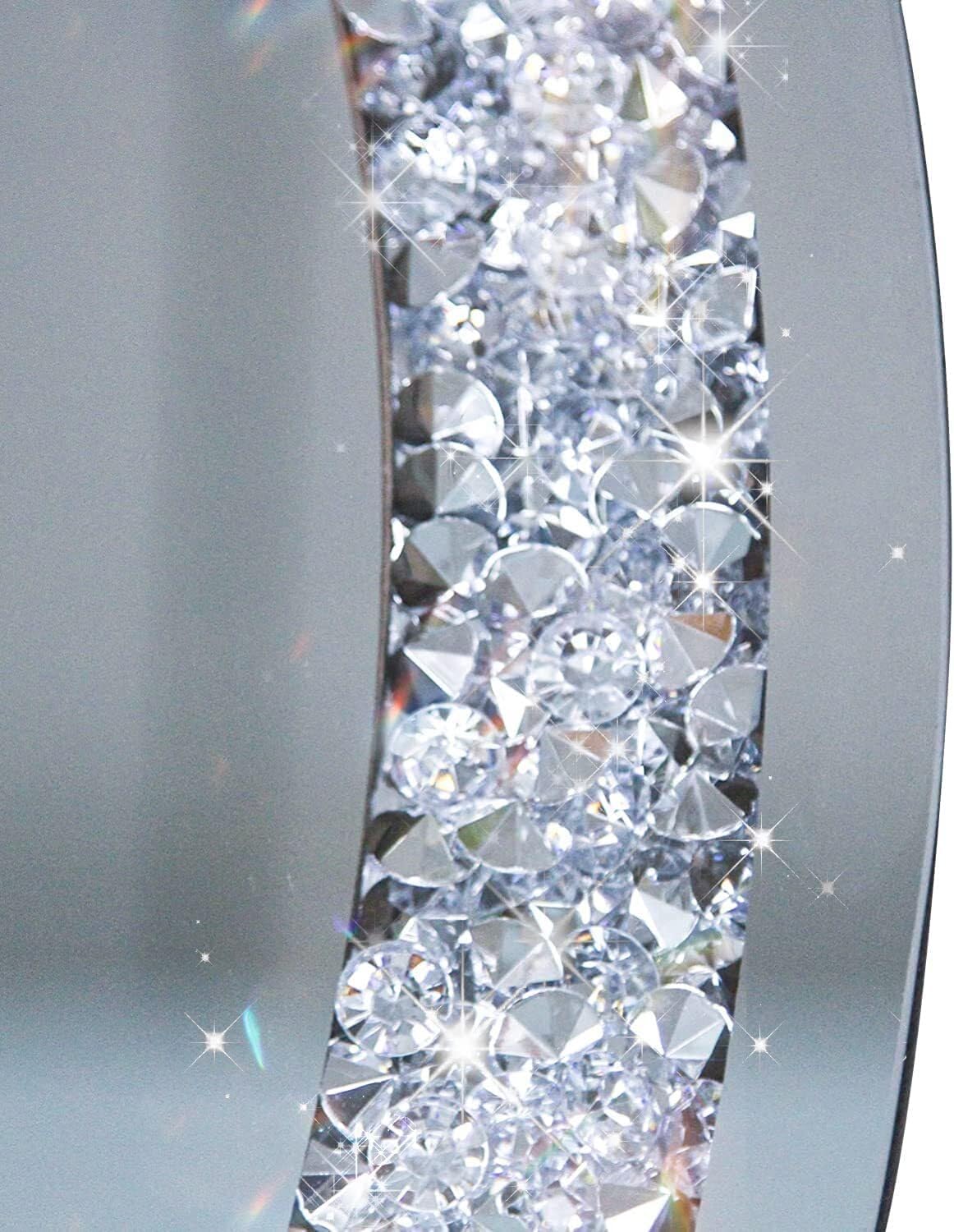 Curved Diamond Crush Crystal Rectangular Frontlite Wall Mirror