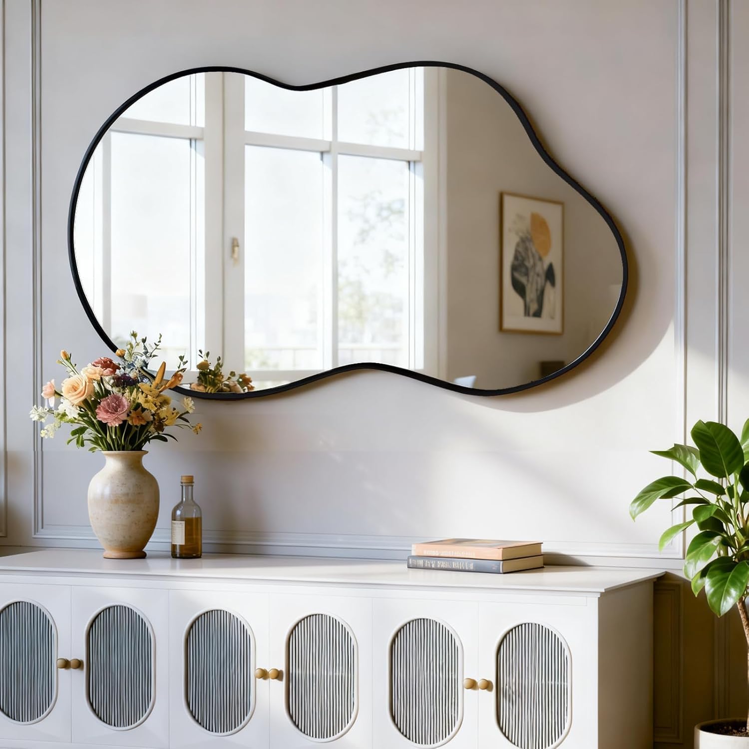 Cloud Shape Framed Wall Rectangular Mirror