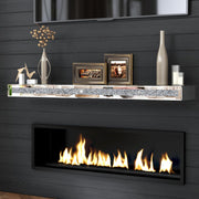 Mantel Mirrored, 48" Glass Floating Mantel Shelf