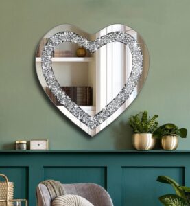 Heart Diamond Crush Crystal Mirror