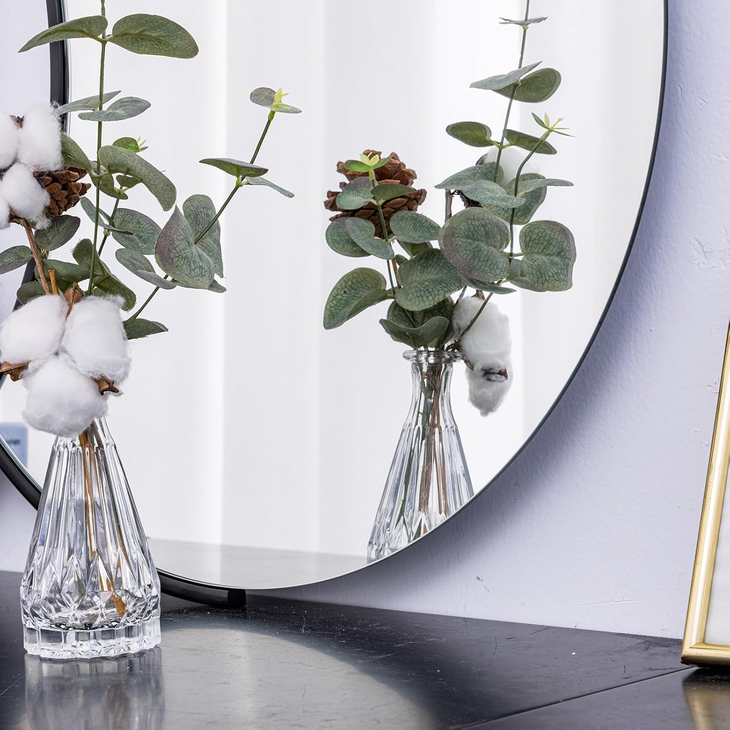 Decorative Mirror for Living Room, 24" x 40" Black