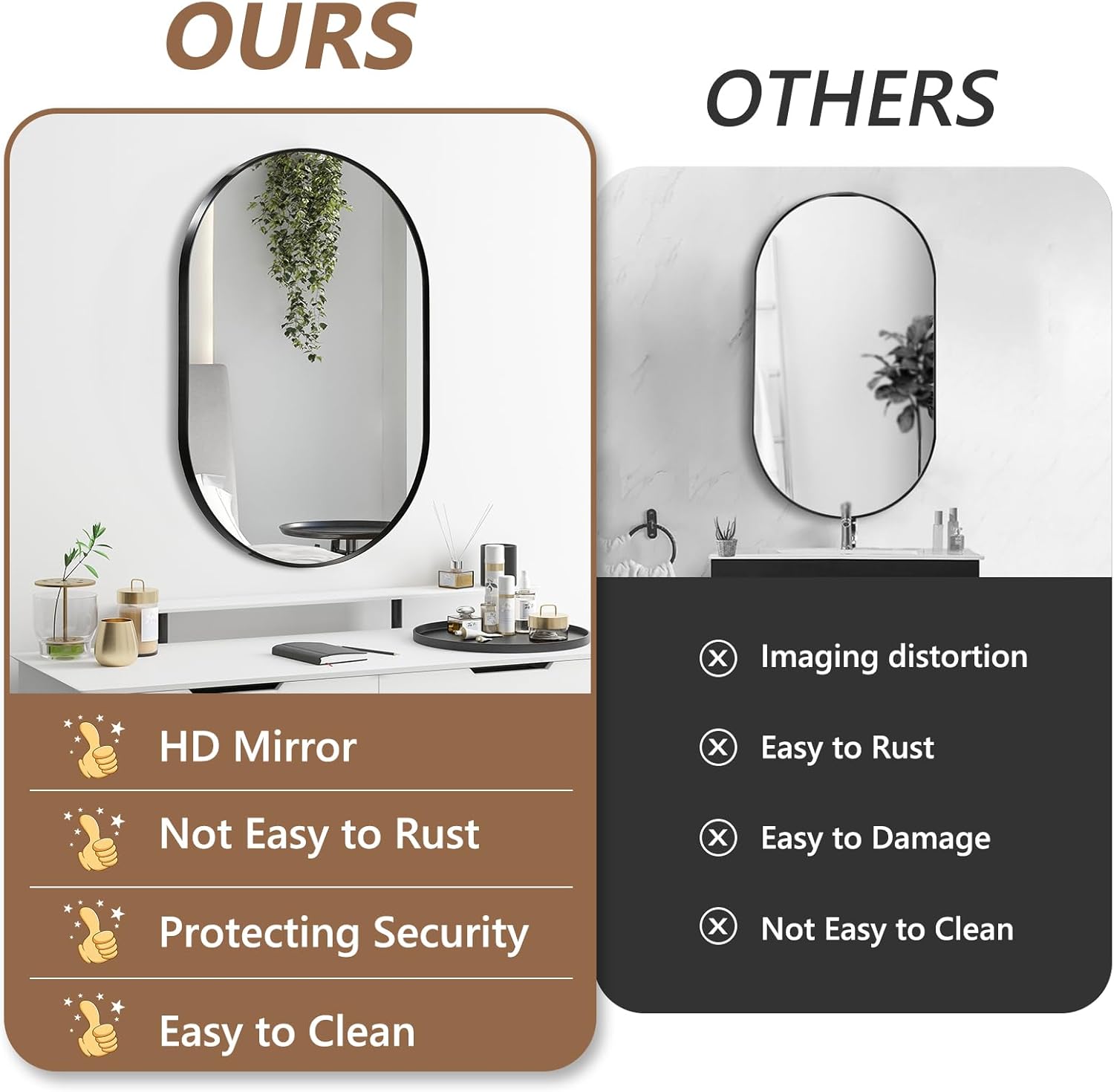 Capsule Wood Framed Wall Mirror