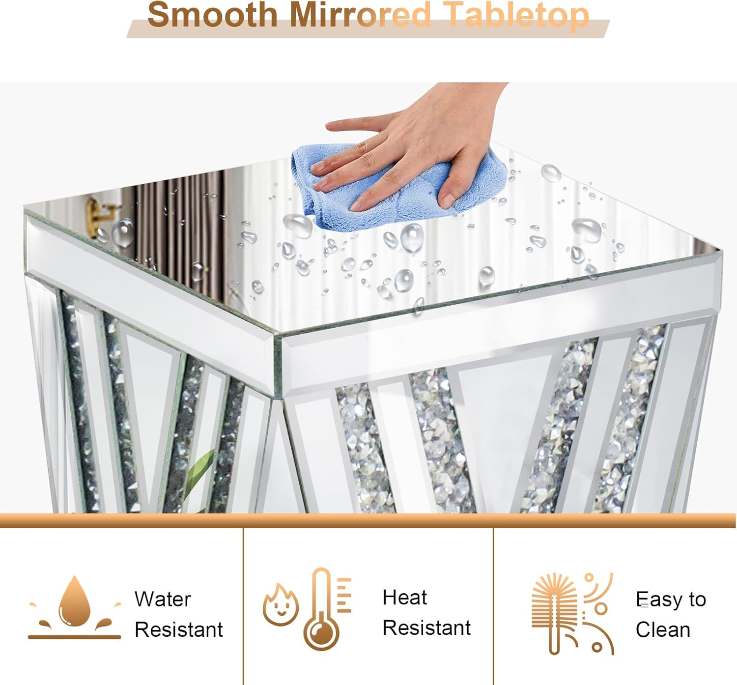 Pregaspor Silver Mirrored End Coffee Table