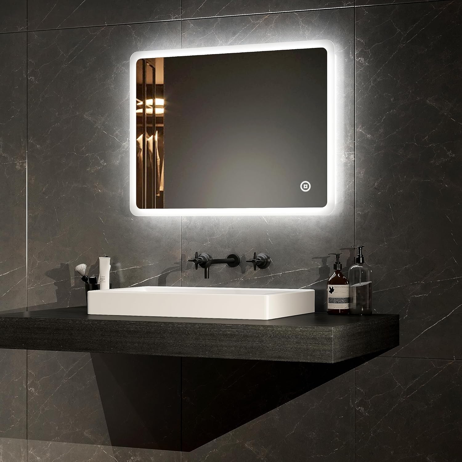 LED Rectangular Curve Bathroom Mirror