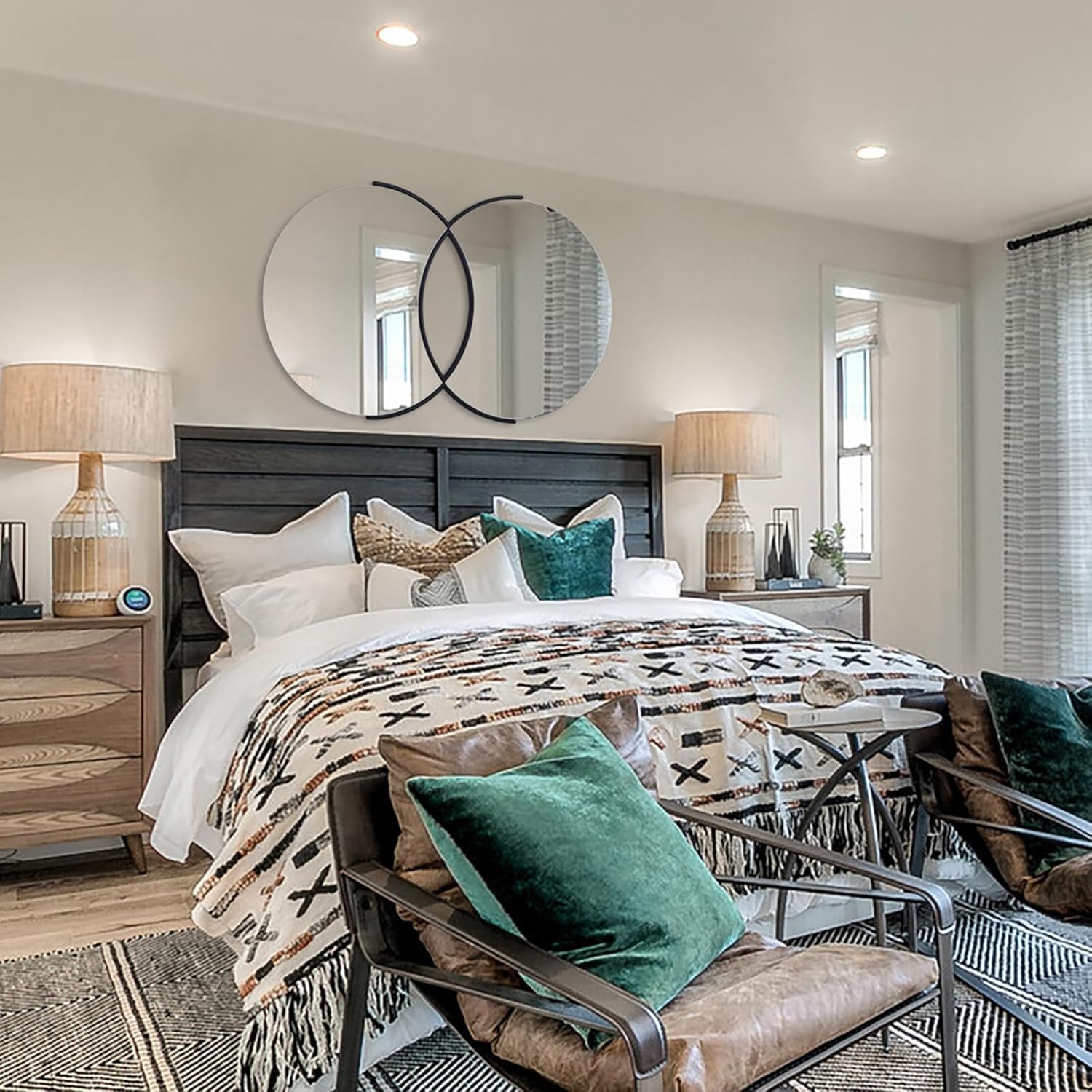 Decorative Mirror for Living Room, 24" x 40" Black