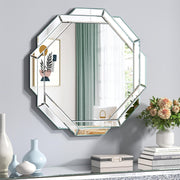 Hexa Design Round Decorative Mirror