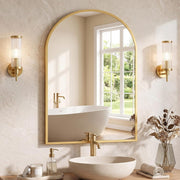 Metal Black Framed Wall Arch Mirror