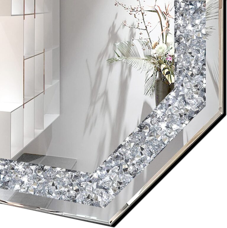 Octagonal Diamond Crush Crystal Mirror