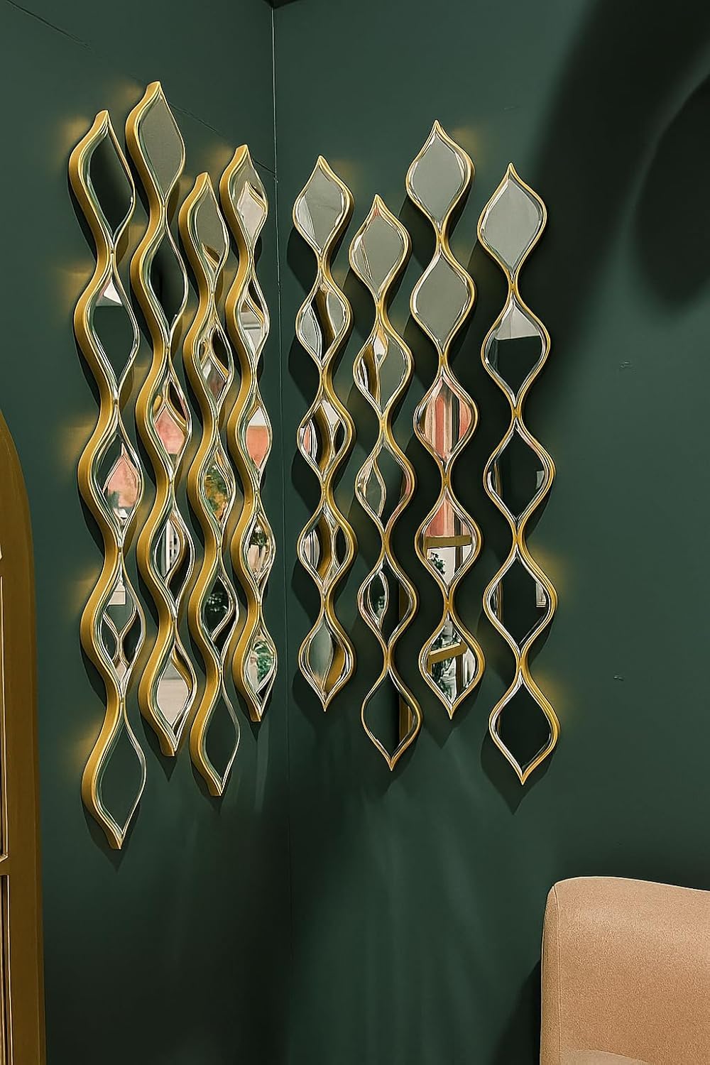 Gold Stripe Decor Modern Designer Set of 6