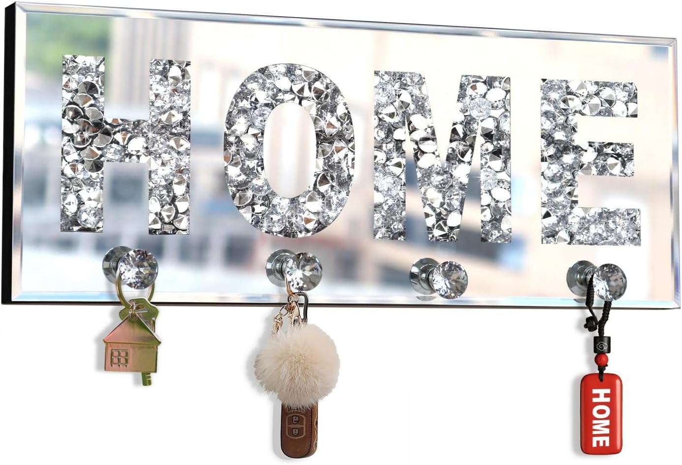 HOME Letter Crush Diamond Mirrored Key Holder