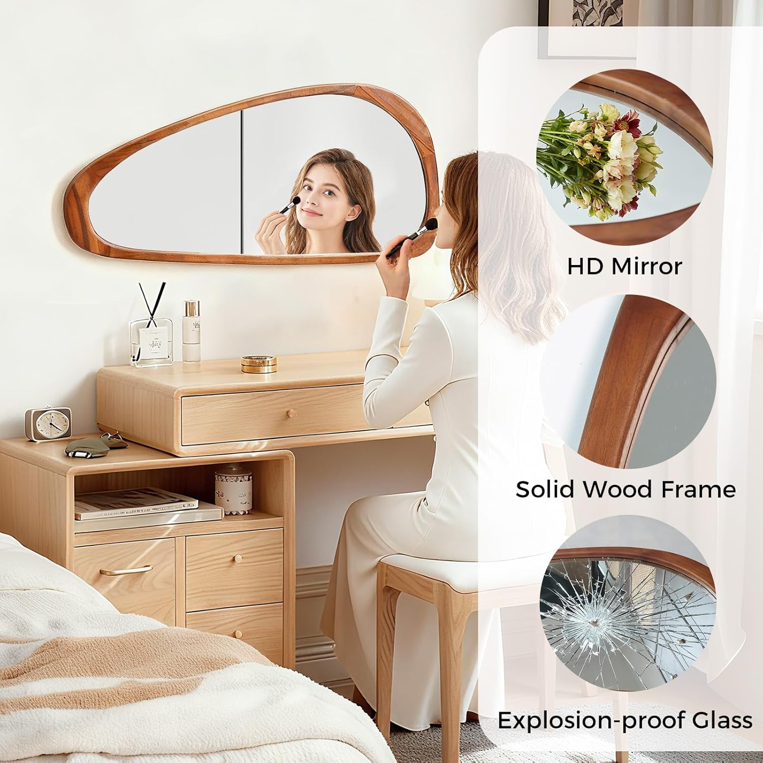 Asymmetrical Mirror, 48"x22" Irregular Mirror Full Length