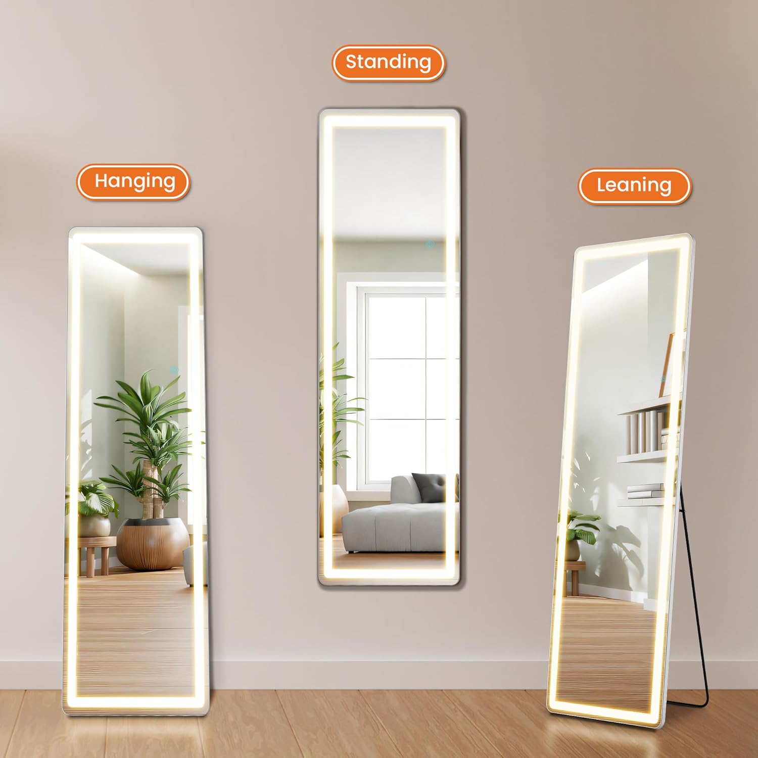 Full Length Mirror with LED Lights