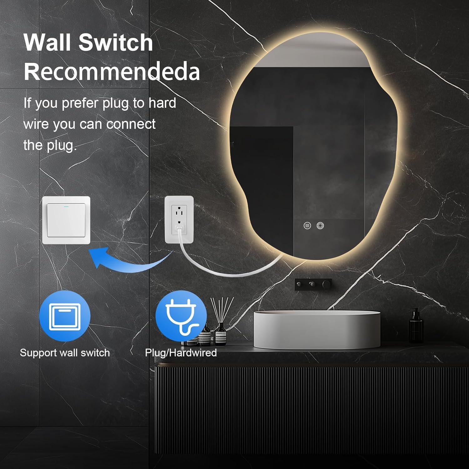 LED Irregular Bathroom Wall Mirror
