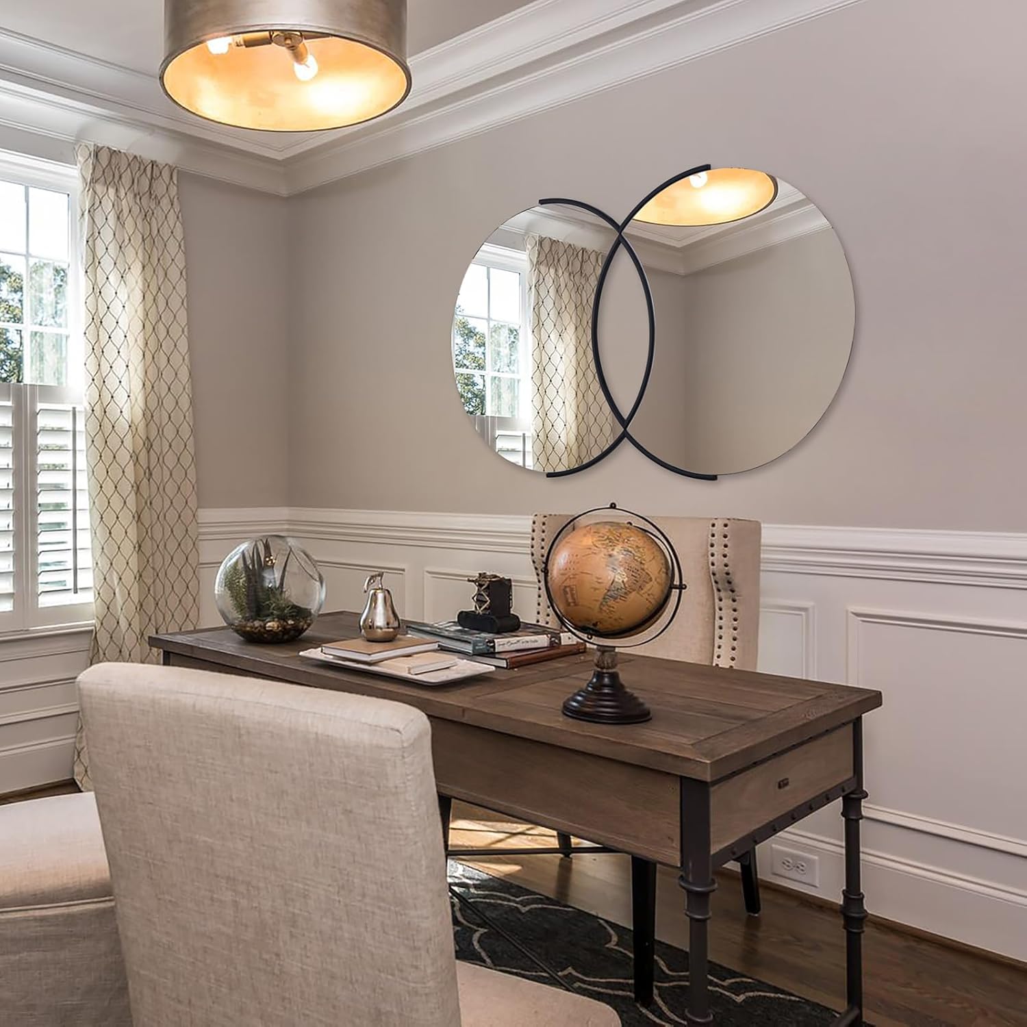 Decorative Mirror for Living Room, 24" x 40" Black