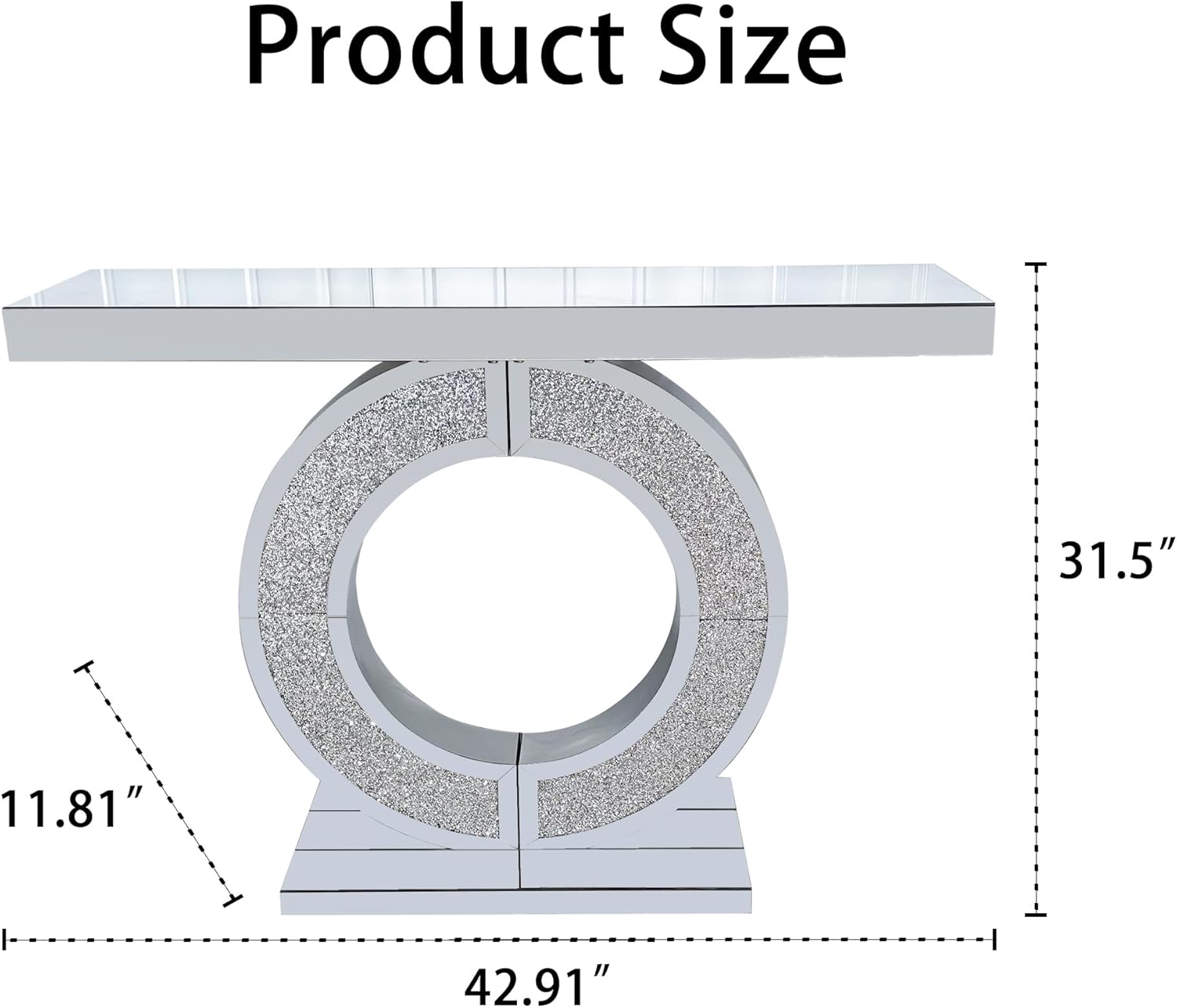 Diamond Crush Console Table with Mirror