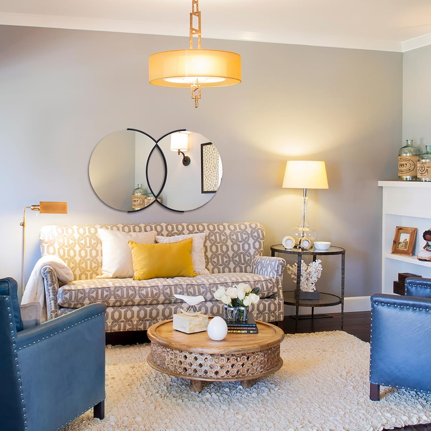 Decorative Mirror for Living Room, 24" x 40" Black