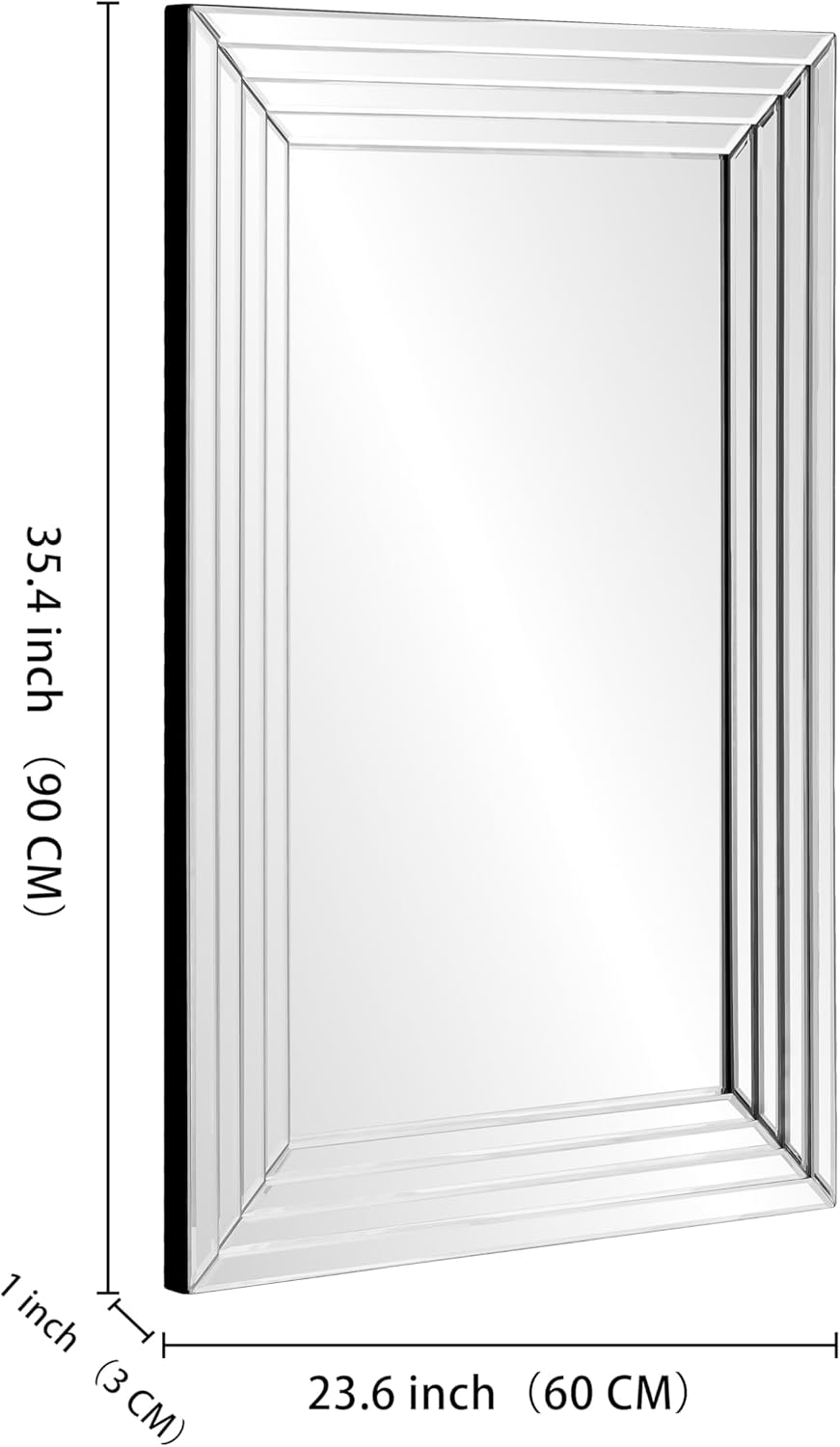 Decorative Mirror for Living Room Decor, 36" x 24" inch