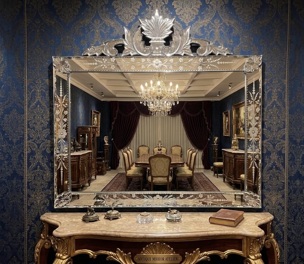 Venetian Rectangle Wall Mirror Italian Finished
