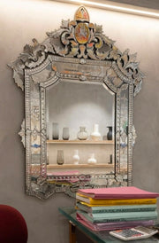 Bird Model Crown Venetian Wall Mirror 48" x 33" inch