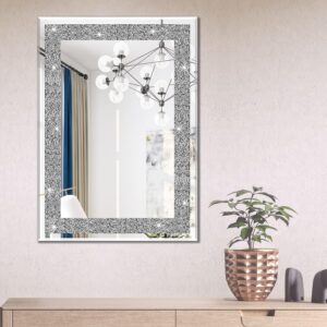 Rectangular Diamond Crush Crystal Mirror