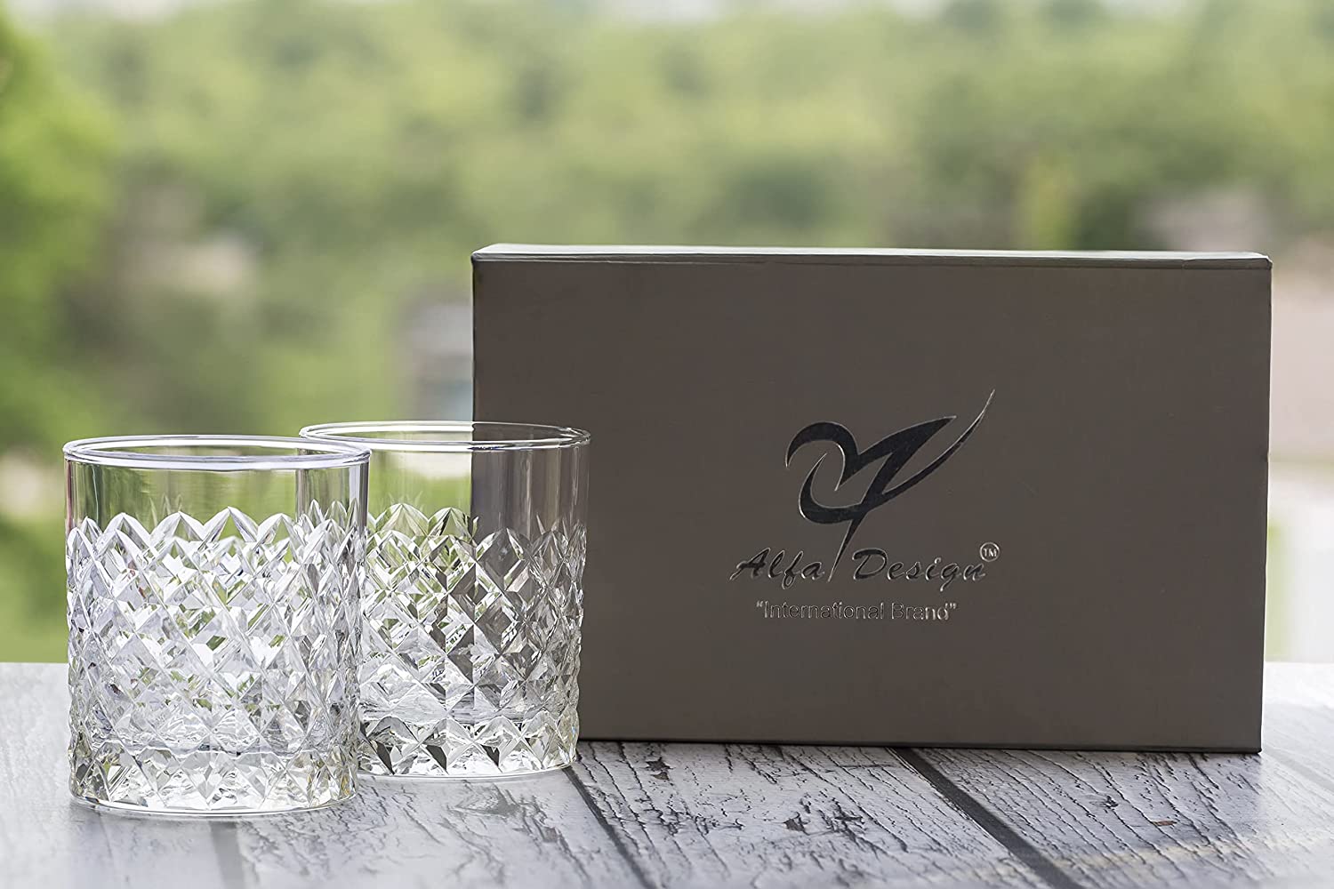 Whiskey Glasses,Set of 2, (290ml) , Turkish Hand Made Design Glasses