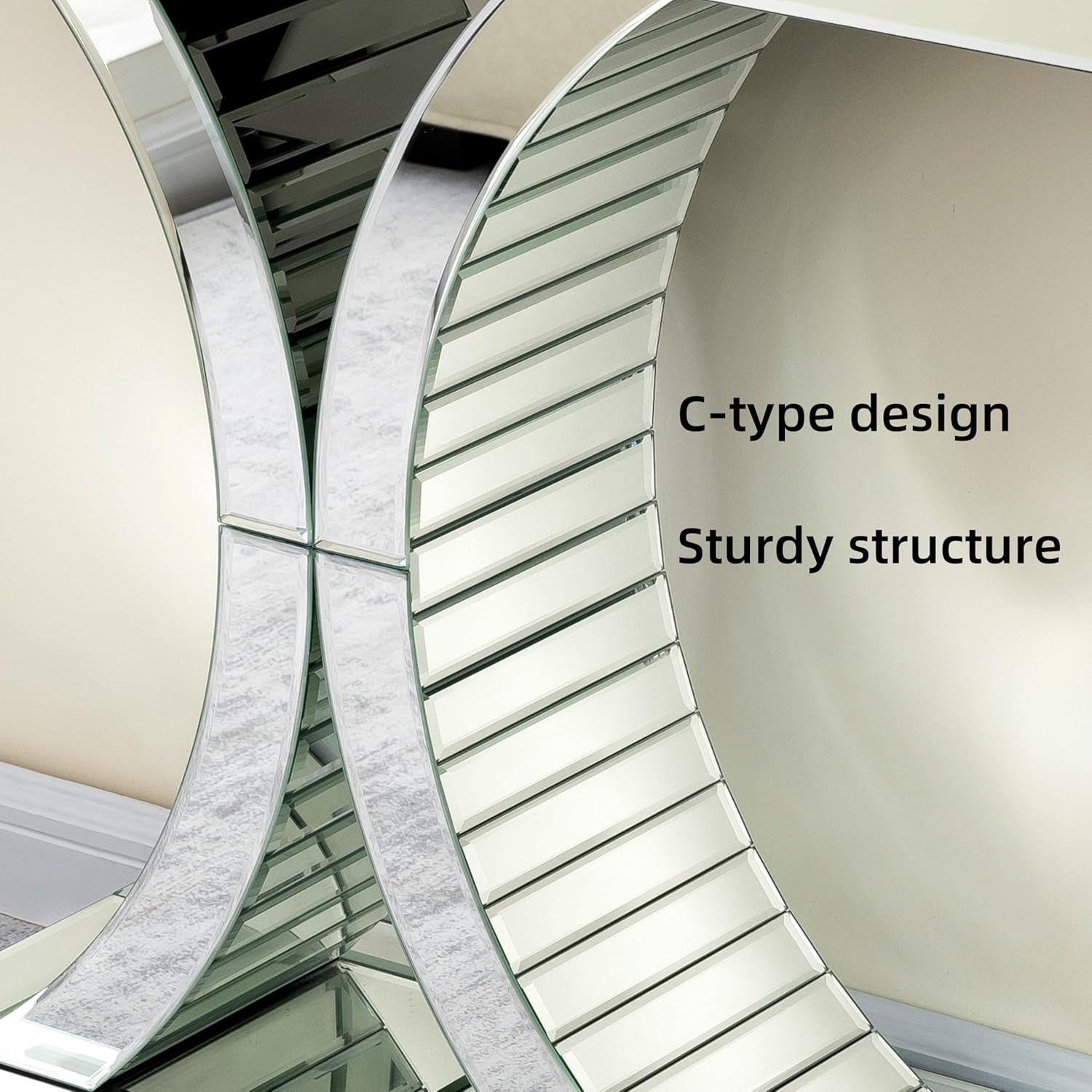 Glam Entryway Mirror Console Table