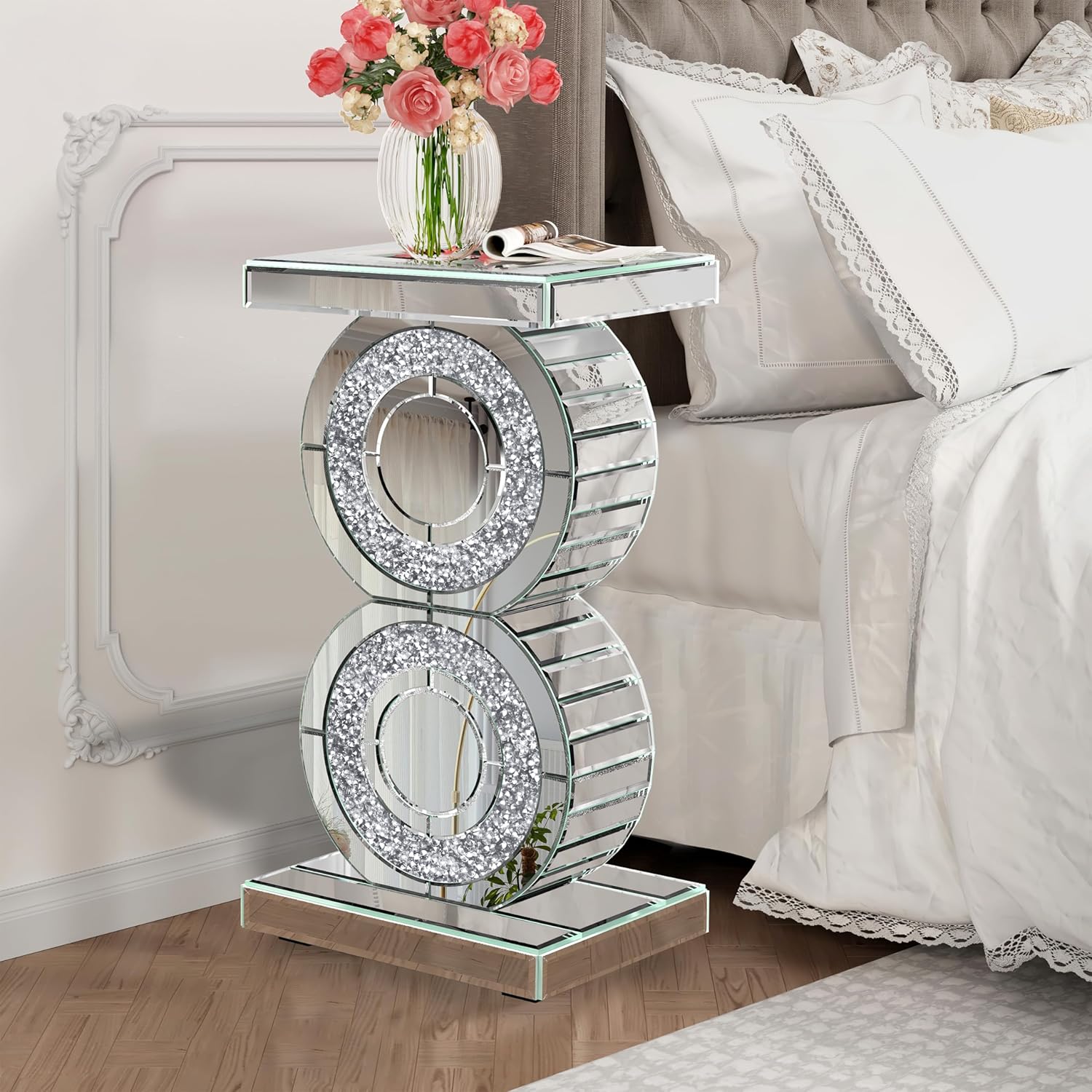 Mirrored End Table Crushed Diamond Coffee Table