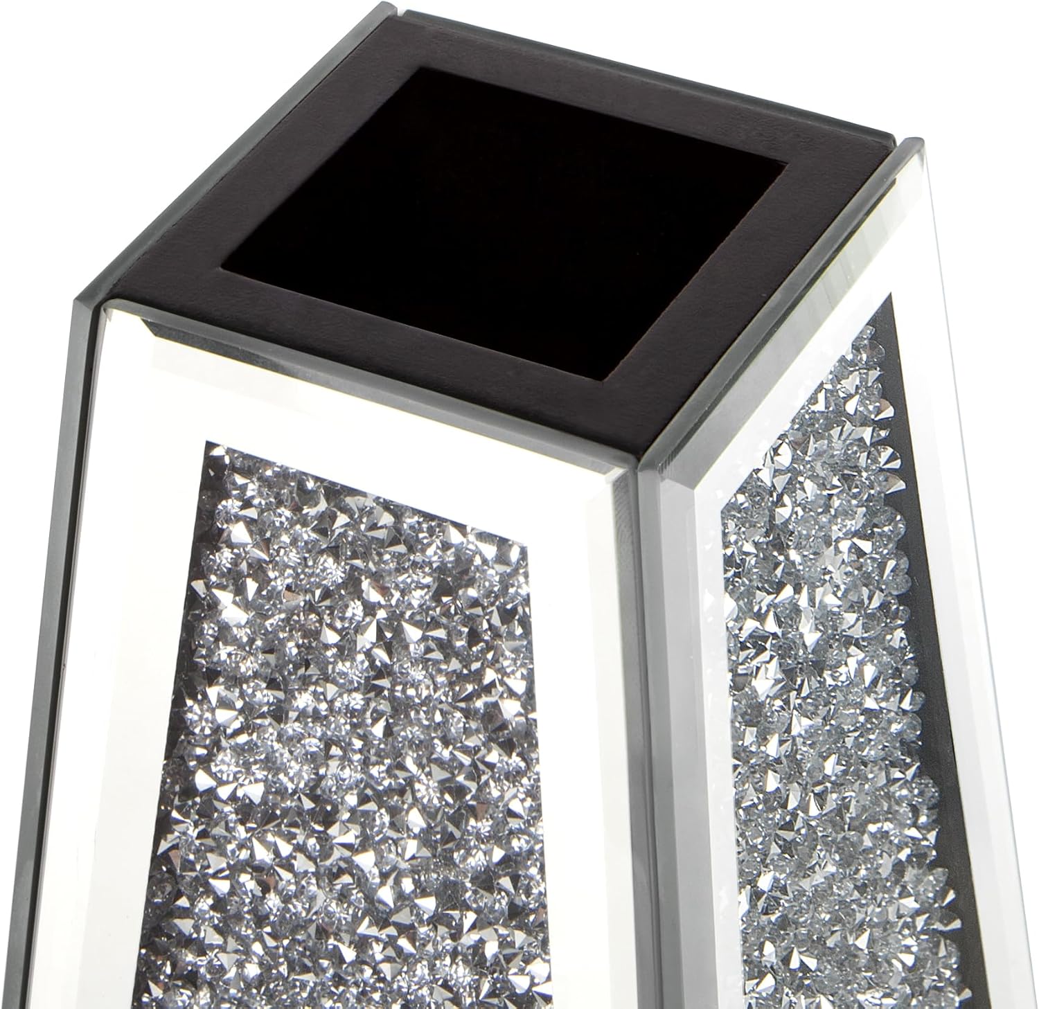 Flower Vase Crushed Diamond Mirrored For Table Planter Set of 2