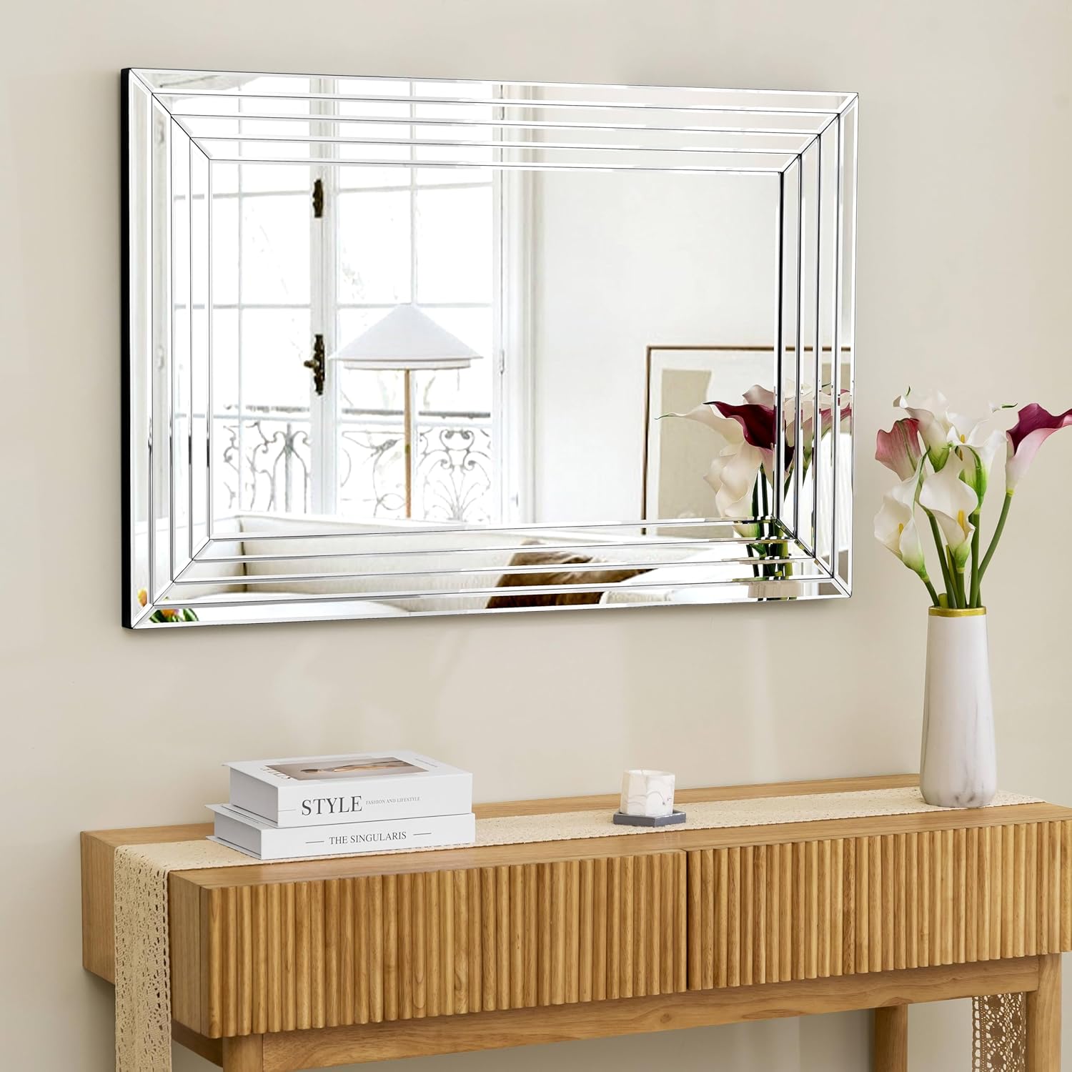 Decorative Mirror for Living Room Decor, 36" x 24" inch