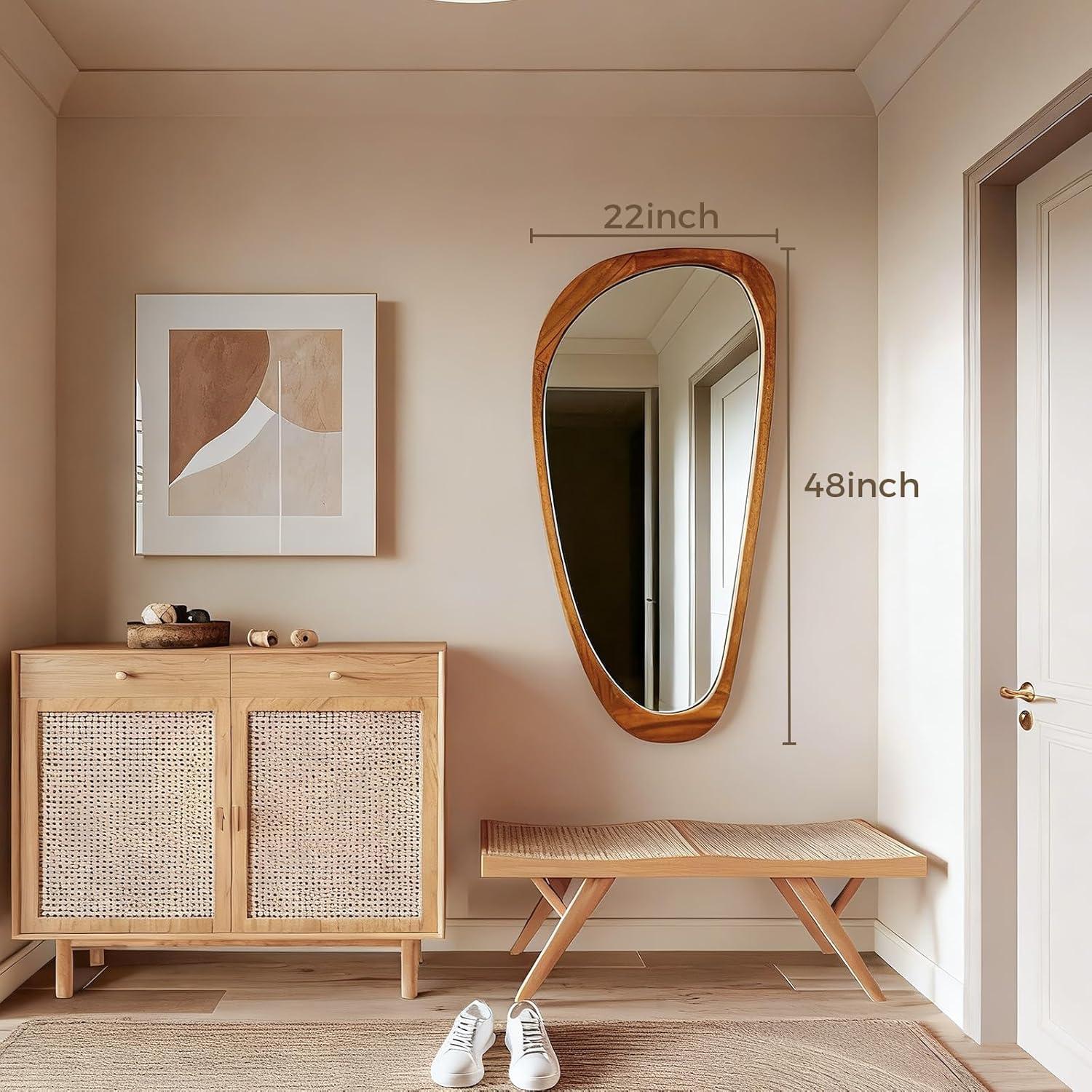 Asymmetrical Mirror, 48"x22" Irregular Mirror Full Length