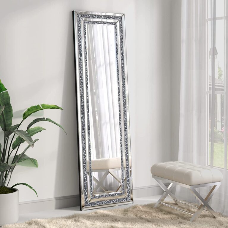 Full Length Crystal Venetian Diamond crush mirror 60″x18″inch