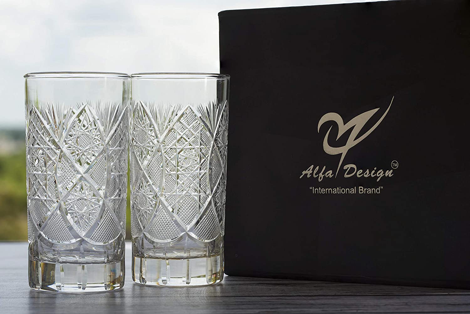 Hand Made Design Istanbul | Drink| Milk | Wine |Beer | Water & Juice Glass (Set of 2)(350 Ml) with Luxury Box