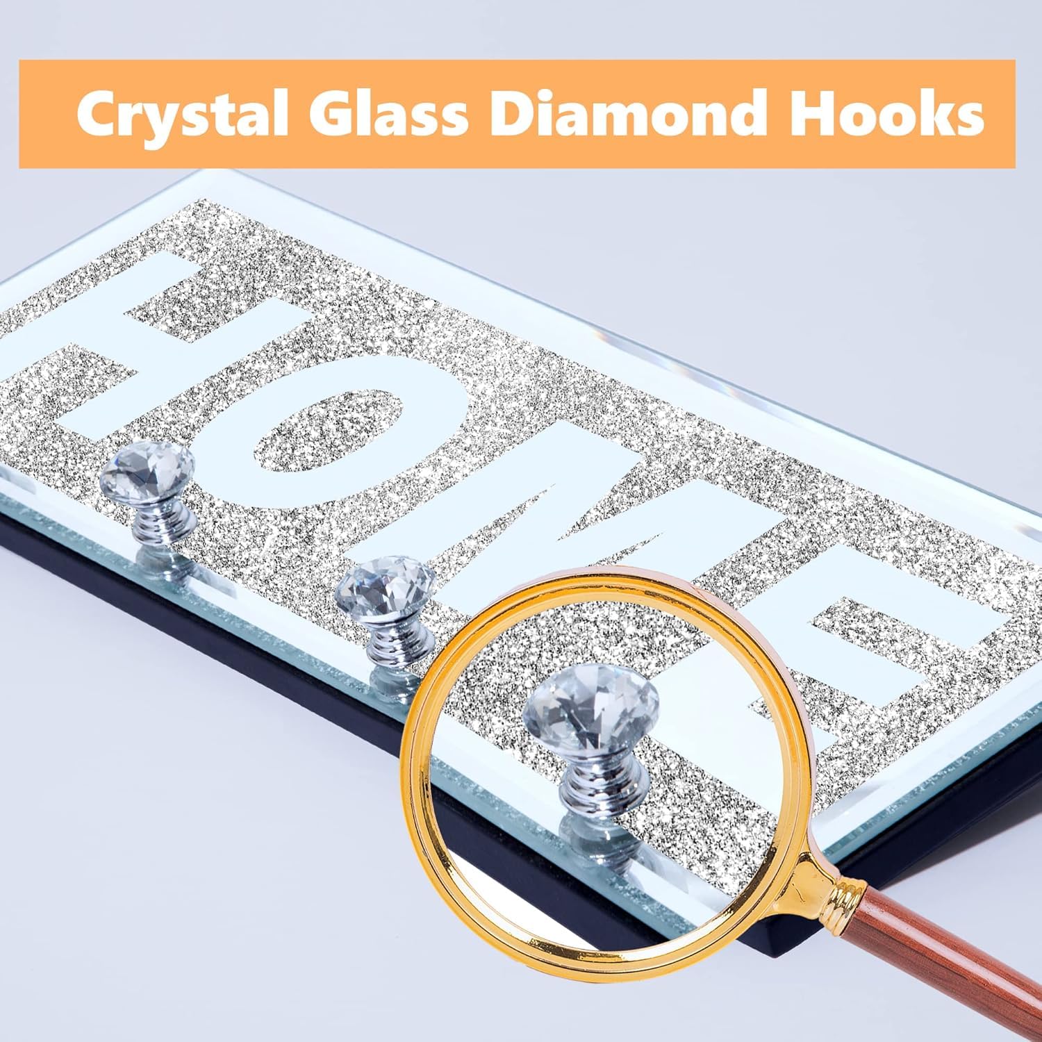 HOME Letter Crush Diamond Mirrored Key Holder