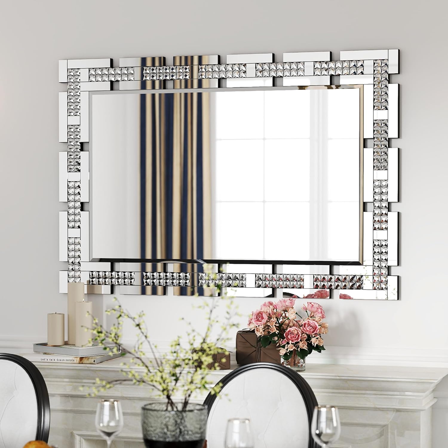 Crystal Decorative Wall Mirror 36" x 24"
