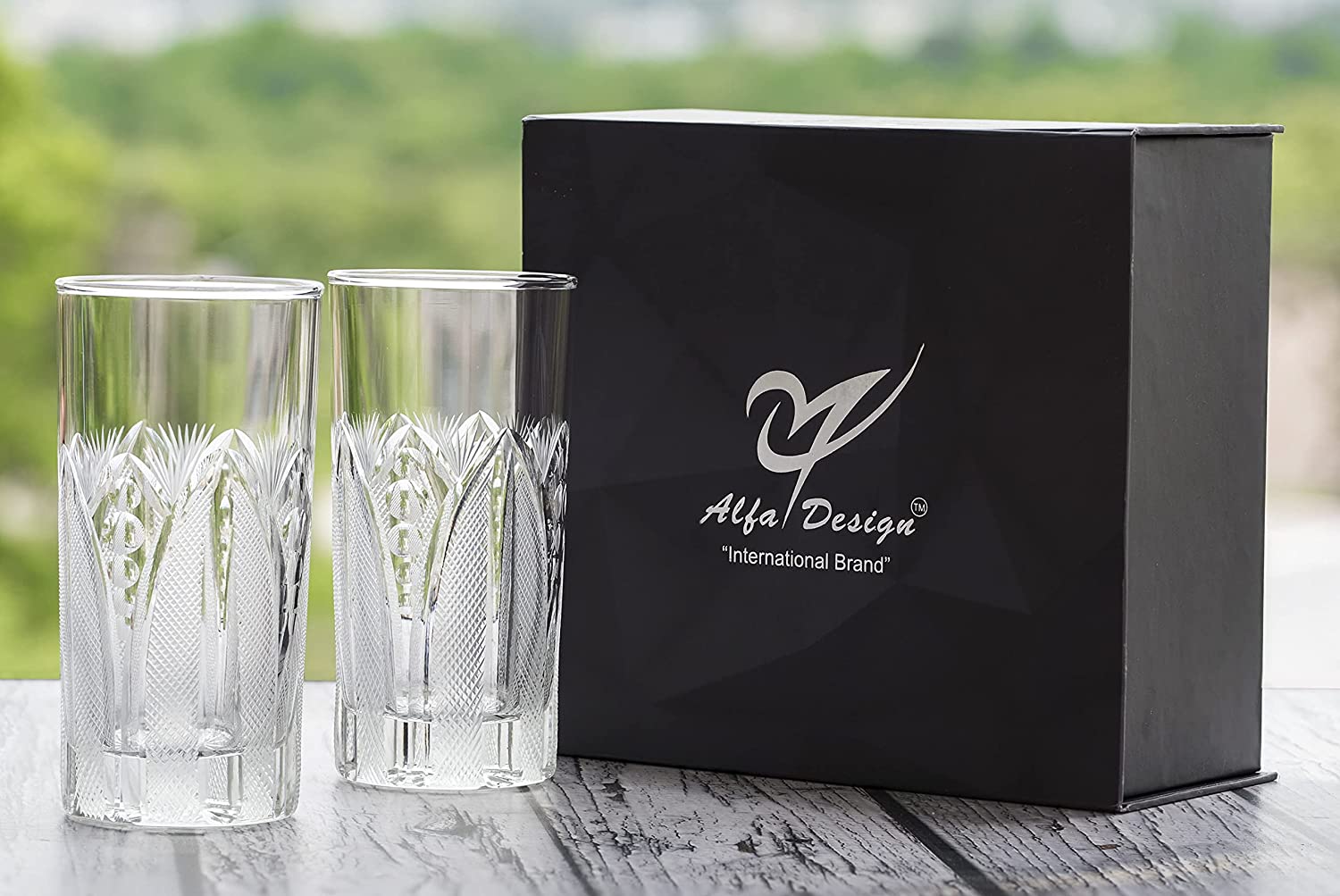 Hand Made Design Istanbul | Drink| Milk | Wine |Beer | Water & Juice Glass (Set of 2)(350 Ml) with Luxury Box