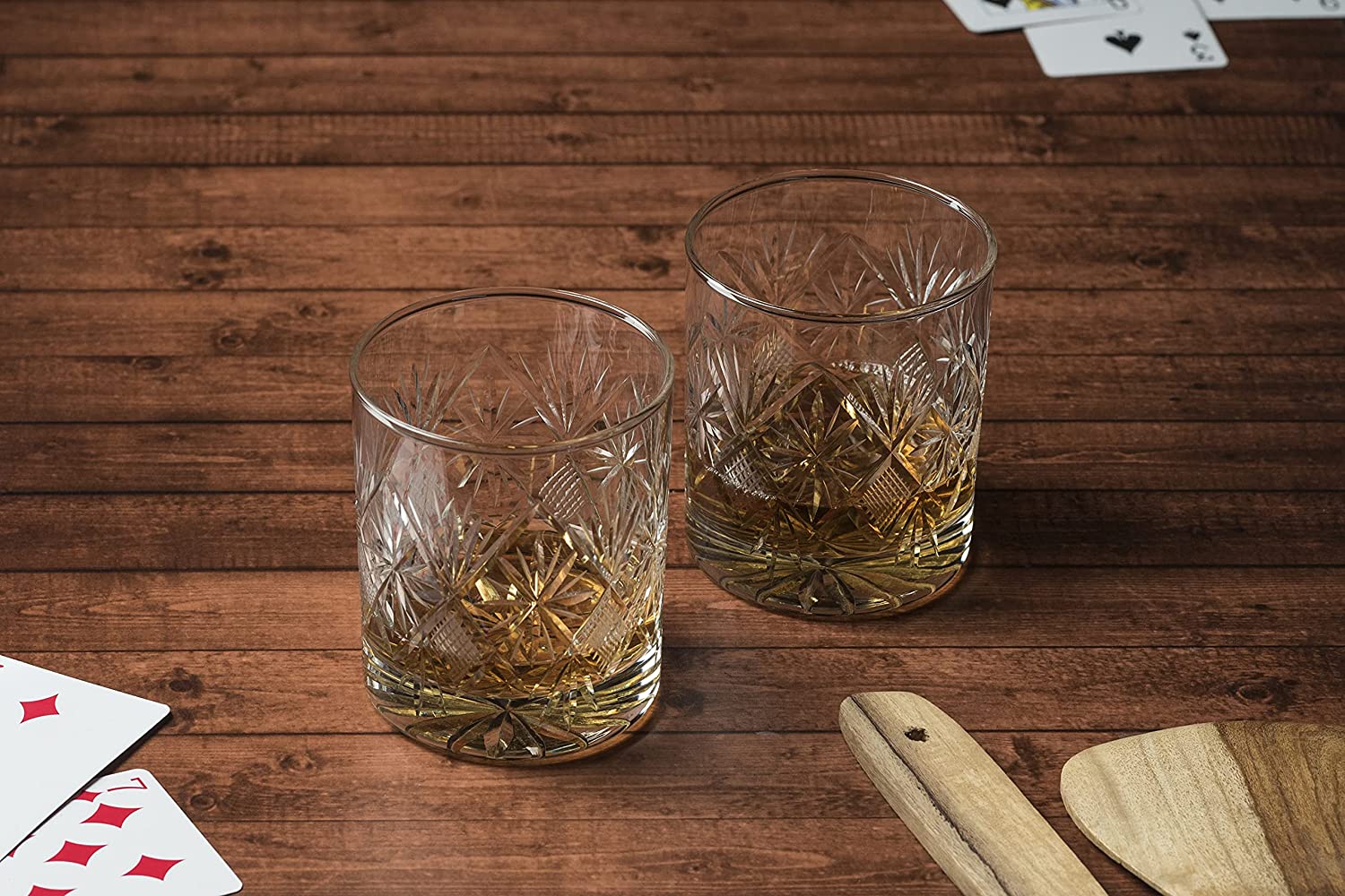 Whiskey Glasses,Set of 2, (290ml) , Turkish Hand Made Design Glasses