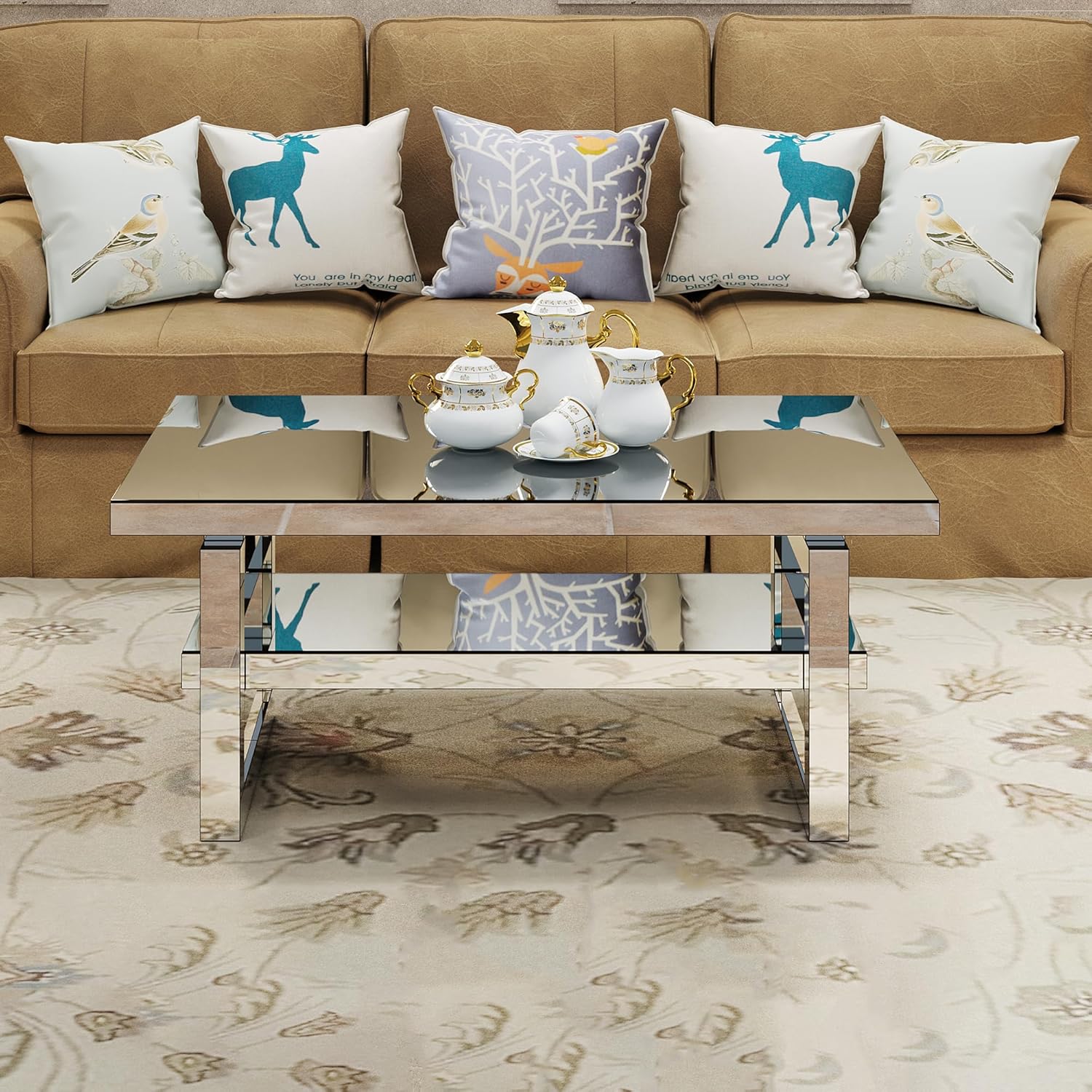 Glass Coffee Table, 39.37" Rectangle