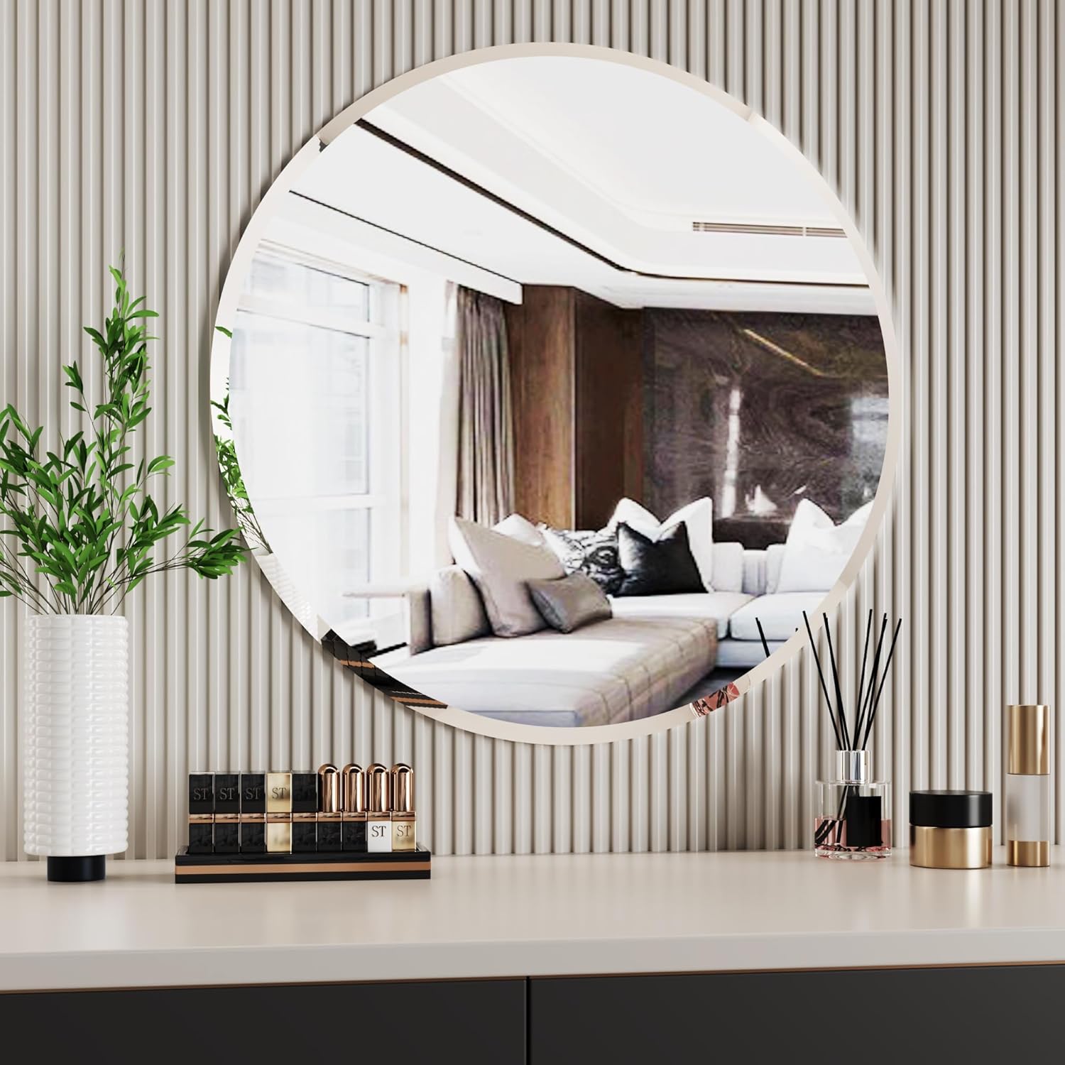 Frameless Bathroom Round Mirror