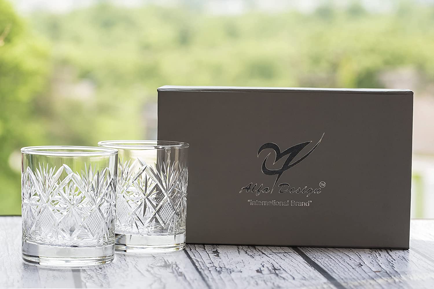 Whiskey Glasses,Set of 2, (290ml) , Turkish Hand Made Design Glasses