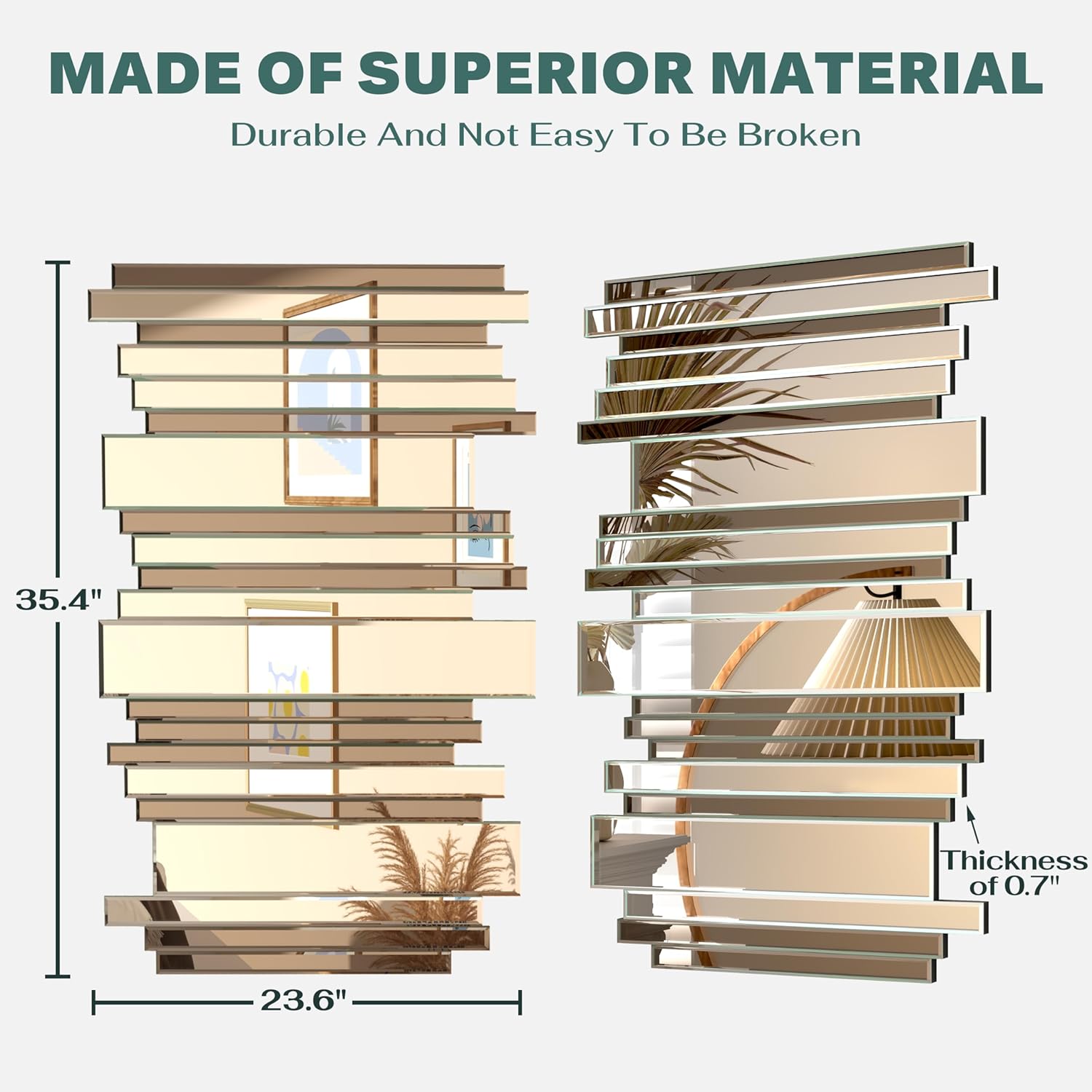Stripe Wall Mirrors Decorative Brown Mirror