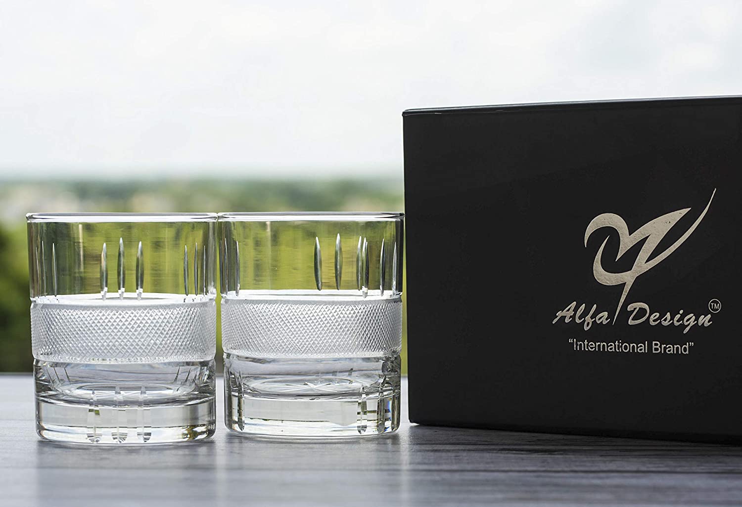 Whiskey Glasses,Set of 2, (290ml) , Turkish Hand Made Design Glasses