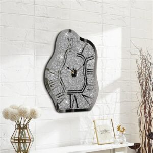 Crushed Diamond Mirrored Wall Clock