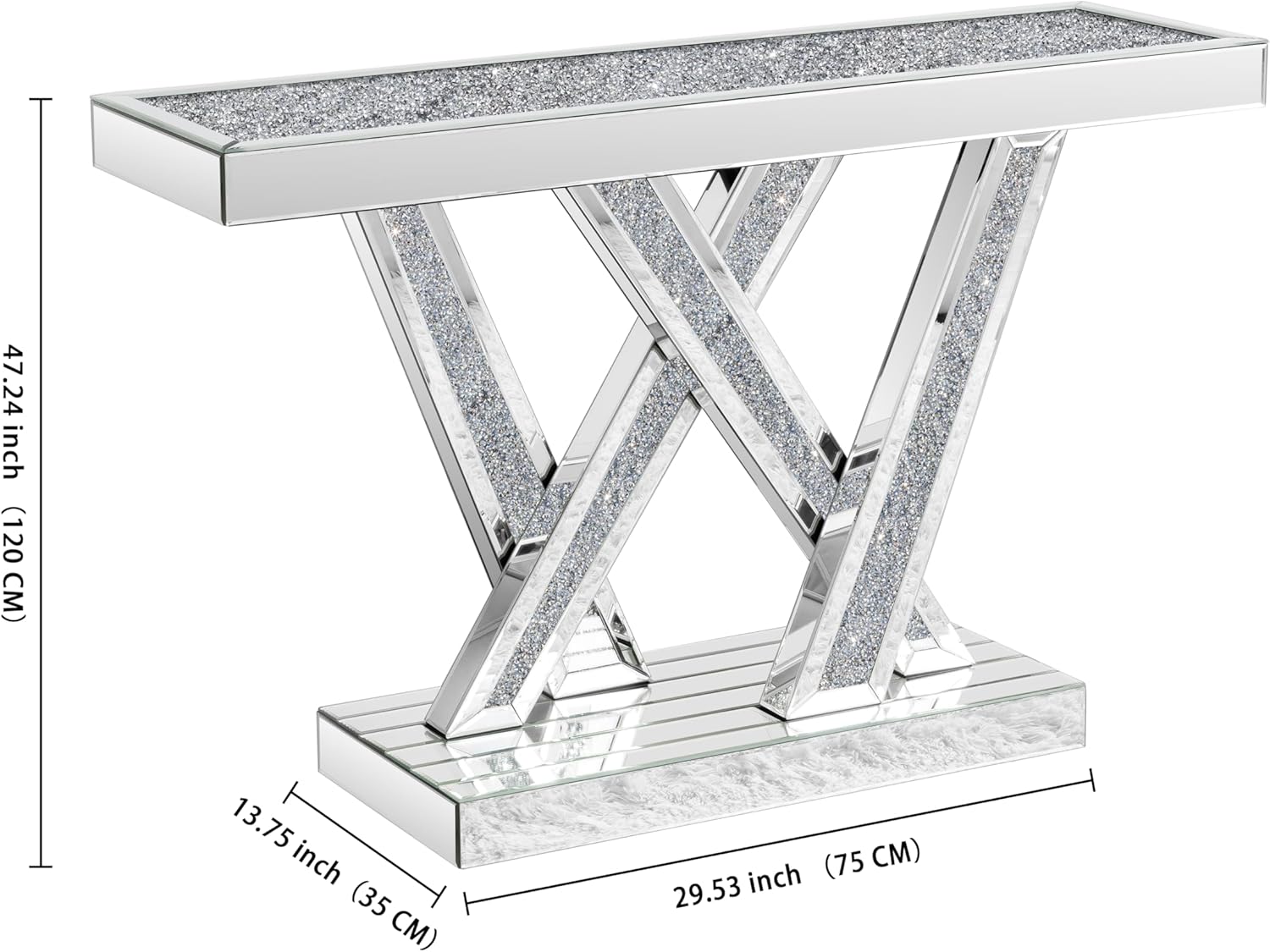 Inlay Diamond Crush Console Table