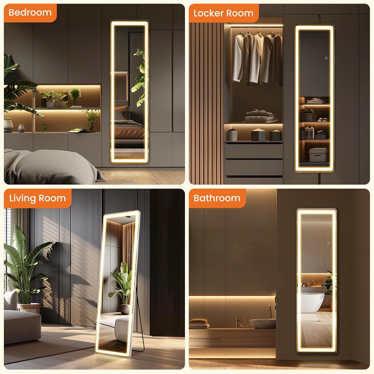 Full Length Mirror with LED Lights