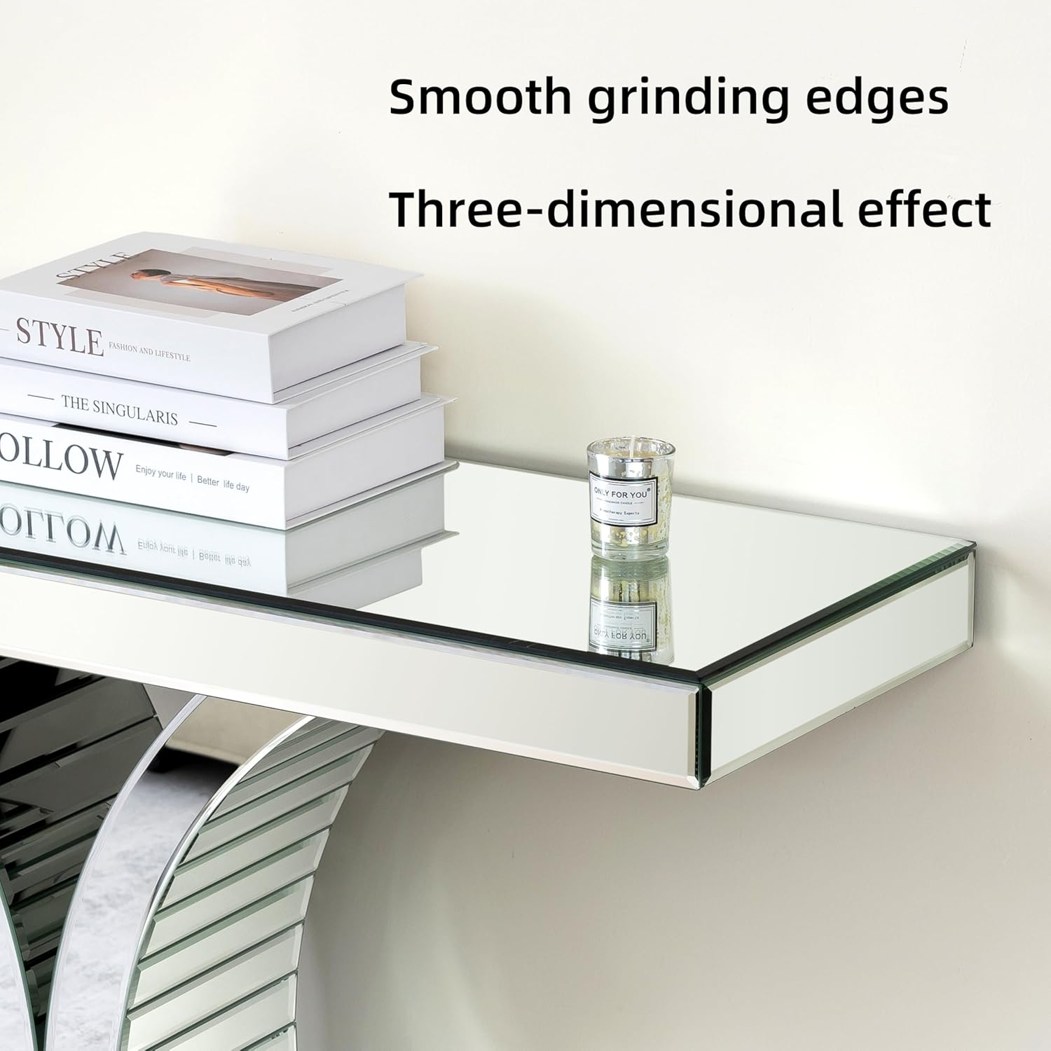 Glam Entryway Mirror Console Table