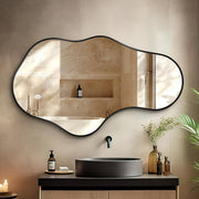 Irregular Metal Framed Wall Rectangular Mirror