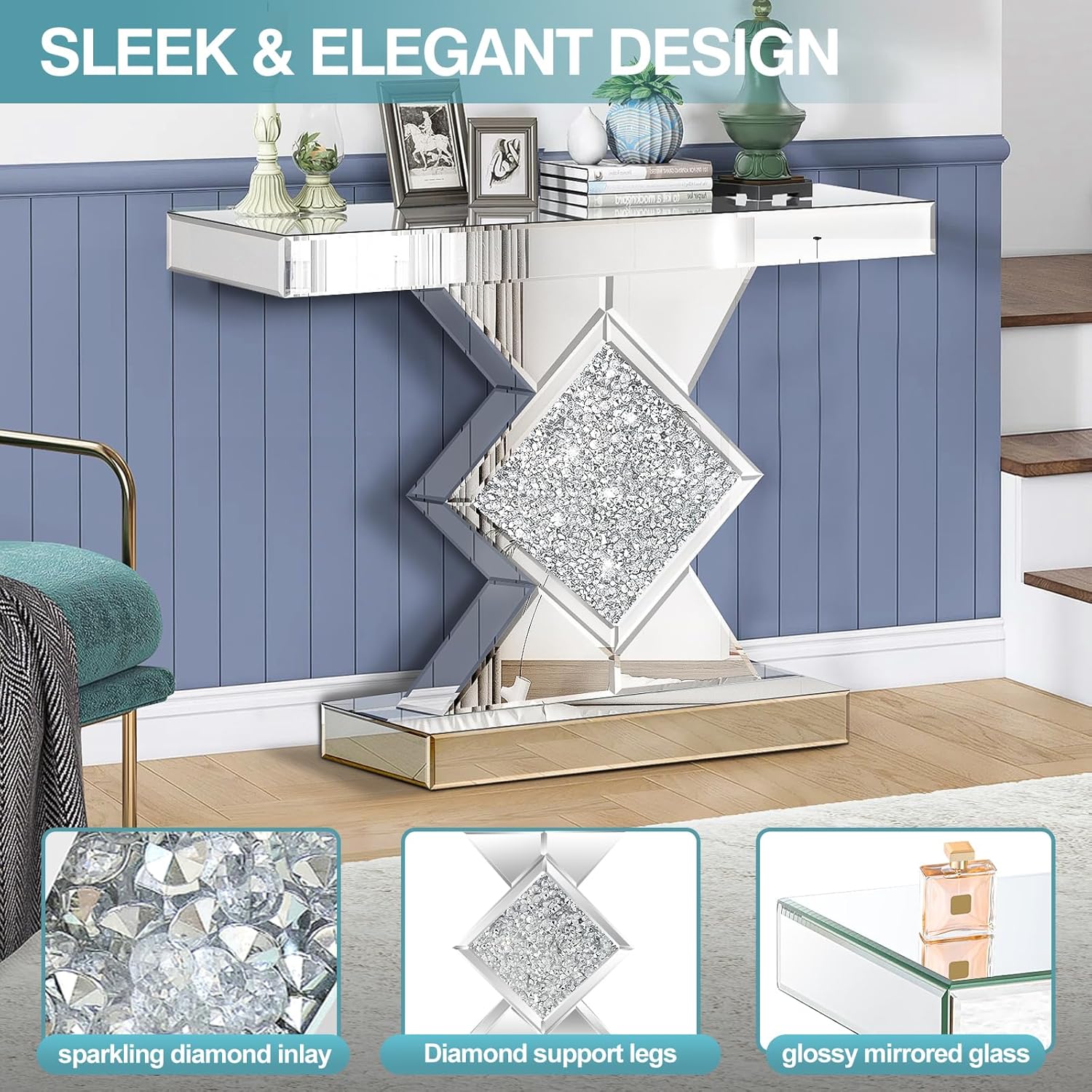 Diamond Crush Console Table